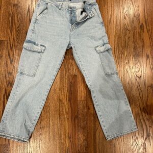 7 For All Mankind women’s Light Blue cargo  Jeans